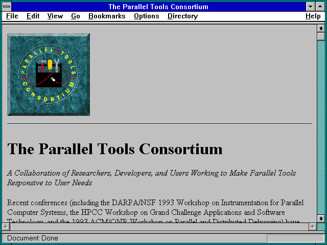 Screenshot of The Parallel Tools Consortium