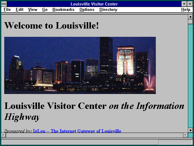 Screenshot of Louisville Visitor Center