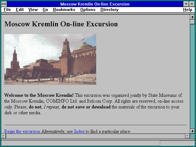 Screenshot of Moscow Kremlin On-line Excursion