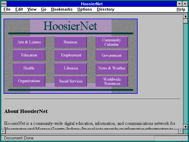 Screenshot of HoosierNet
