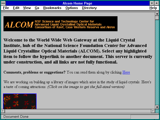 Screenshot of Alcom Home Page