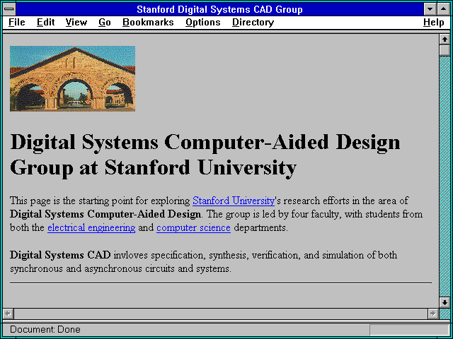 Screenshot of Stanford Digital Systems CAD Group