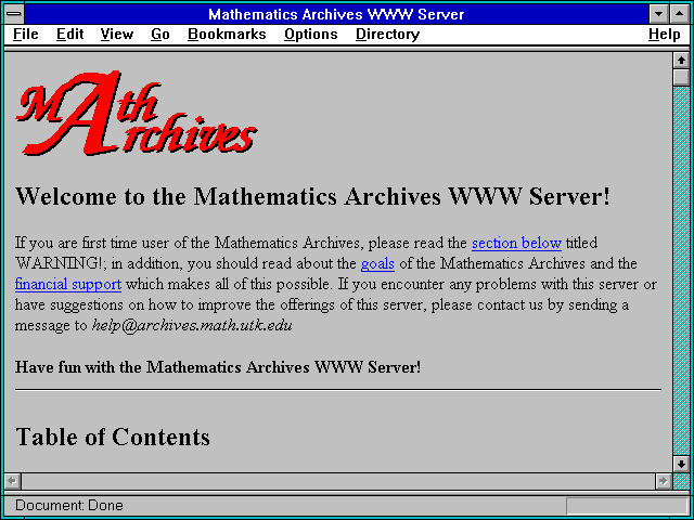 Screenshot of List Archive