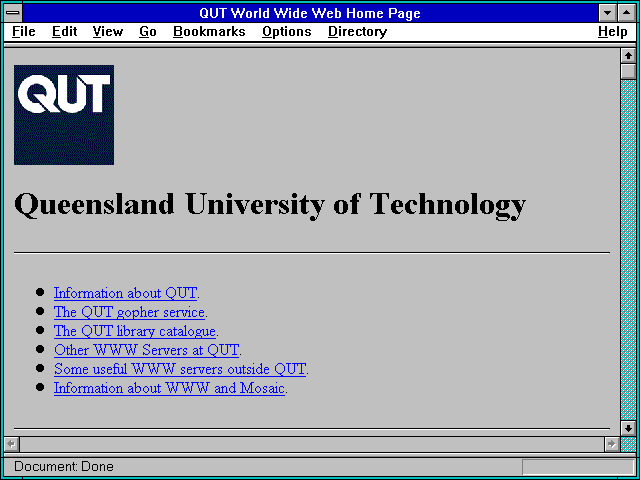 Screenshot of Queensland University of Technology