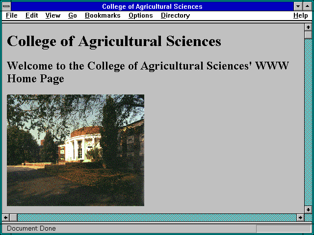 Screenshot of UD Botanic Garden Home Page