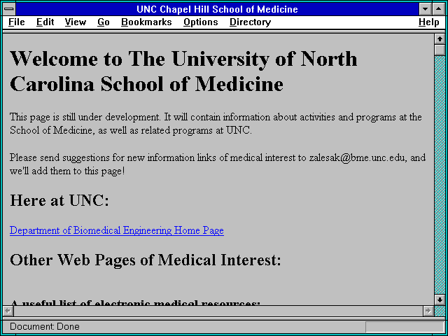Screenshot of UNC Chapel Hill School of Medicine