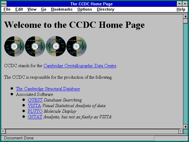 Screenshot of The CCDC Home Page