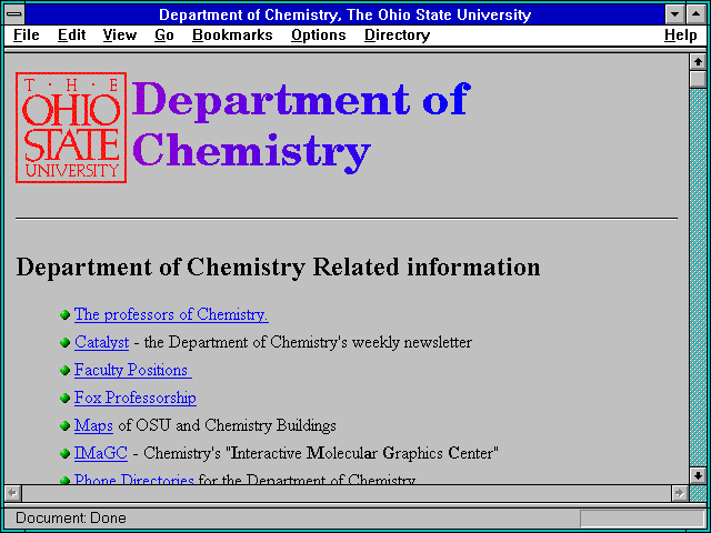 Screenshot of Department of Chemistry The Ohio State University