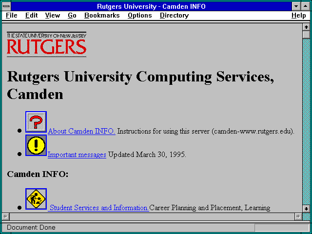 Screenshot of Rutgers University - Camden INFO