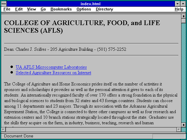 Screenshot of American Communication Association WWW