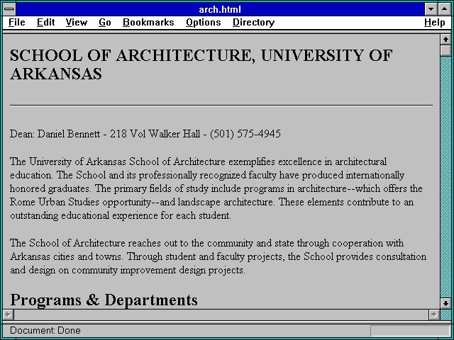Screenshot of arch.html
