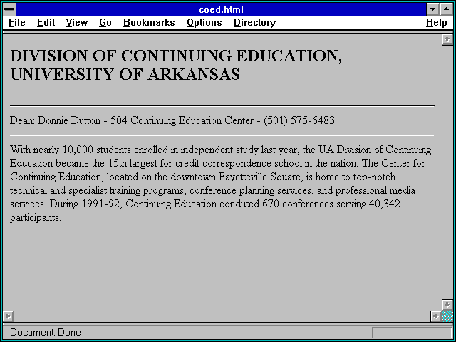 Screenshot of coed.html
