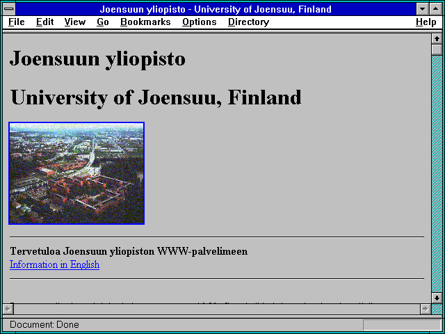 Screenshot of Joensuun yliopisto - University of Joensuu Finland