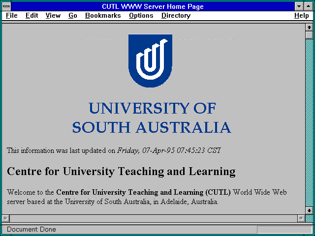 Screenshot of CUTL WWW Server Home Page