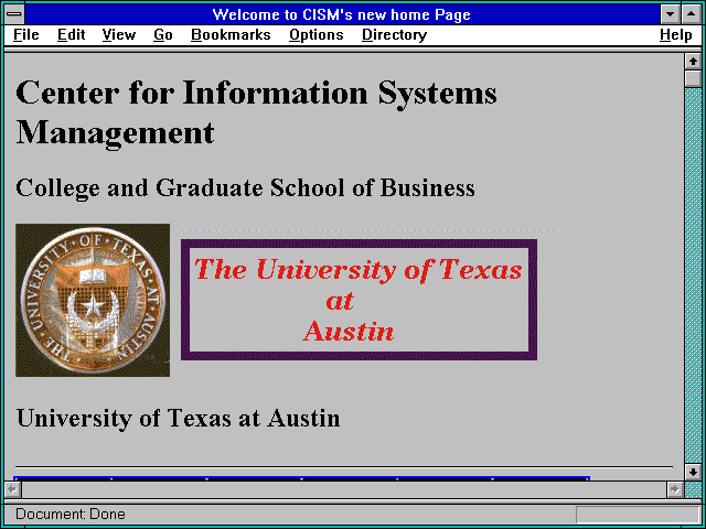 Screenshot of MIS Collaboratory - Center for Information Systems Man