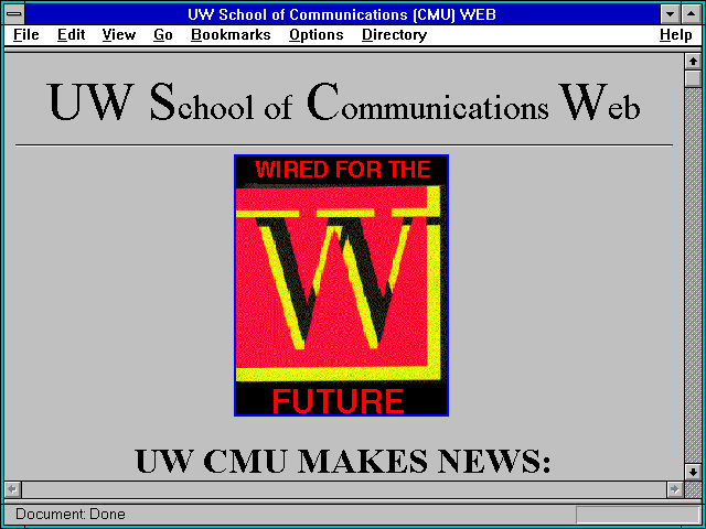 Screenshot of UW School of Communications (CMU) WEB