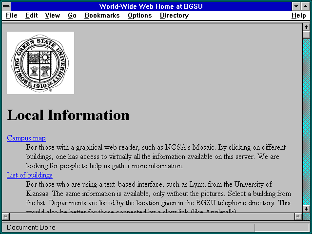 Screenshot of Bowling Green State University