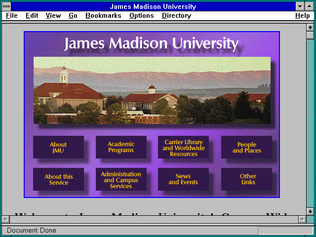 Screenshot of James Madison University