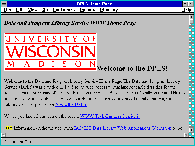 Screenshot of DPLS Home Page