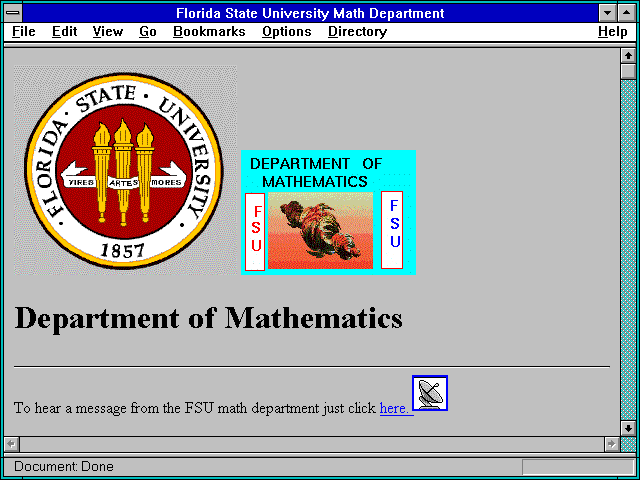 Screenshot of Florida State University Math Department