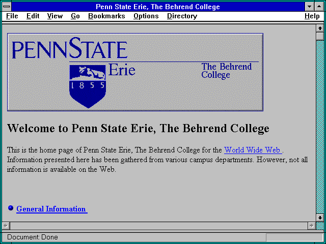 Screenshot of Penn State Erie The Behrend College