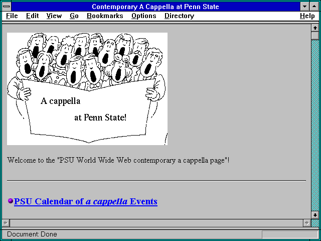 Screenshot of Contemporary A Cappella at Penn State