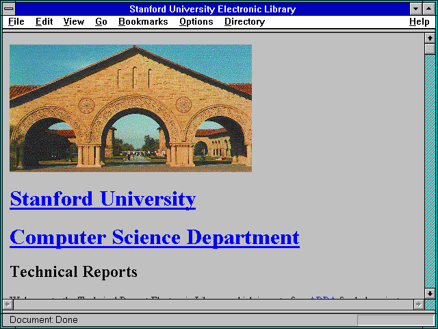 Screenshot of Stanford University Electronic Library