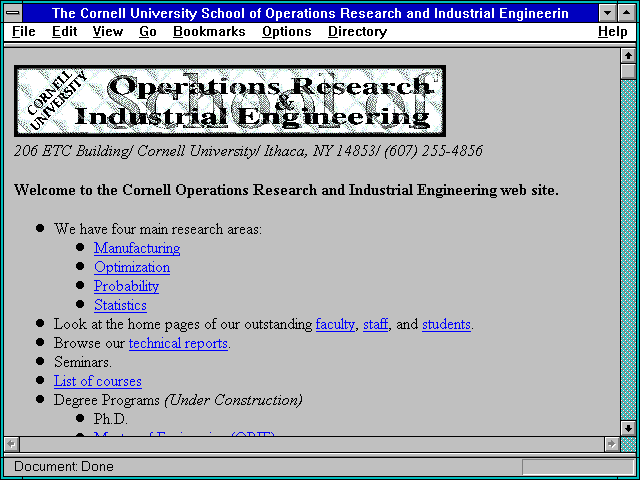 Screenshot of l University School of Operations Research and Industrial Engineering