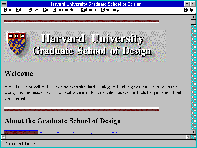 Screenshot of Harvard University Graduate School of Design