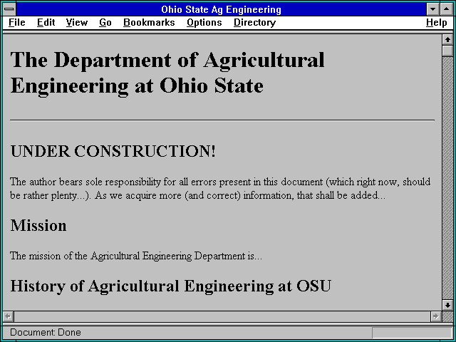 Screenshot of Ohio State Ag Engineering