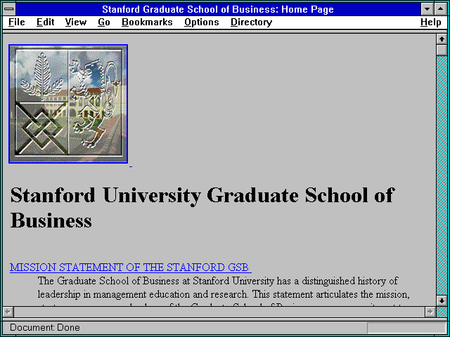 Screenshot of Stanford Graduate School of Business: Home Page