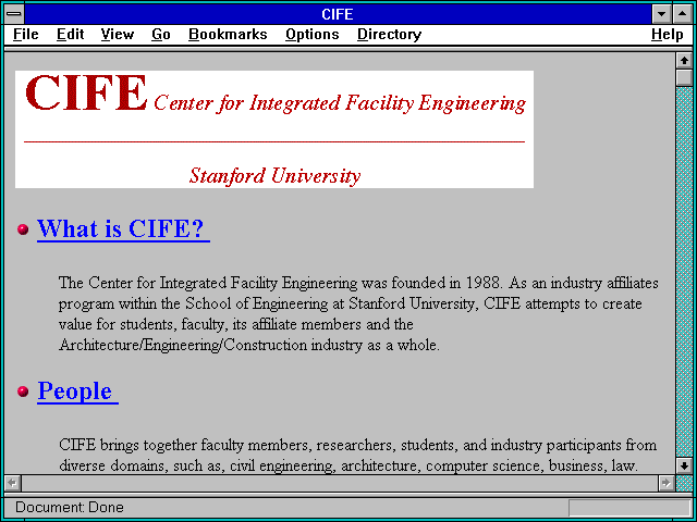 Screenshot of CIFE