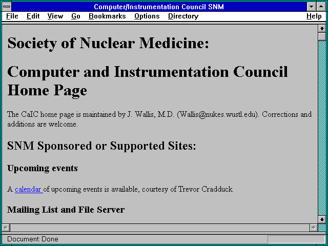 Screenshot of Computer/Instrumentation Council SNM