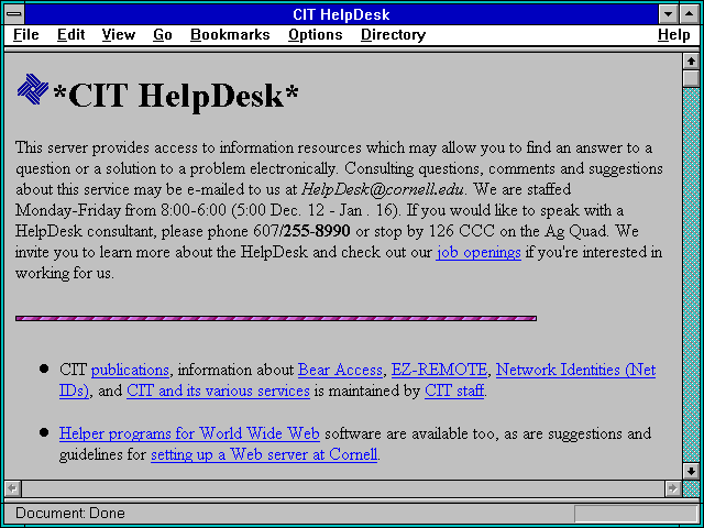 Screenshot of CIT HelpDesk