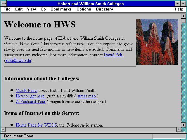 Screenshot of Hobart and William Smith Colleges
