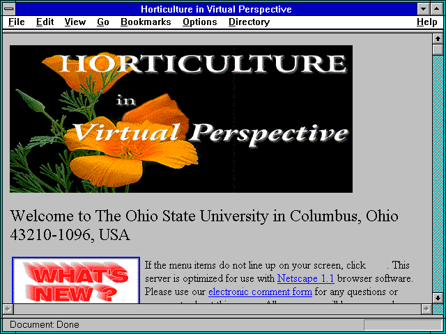 Screenshot of Horticulture in Virtual Perspective