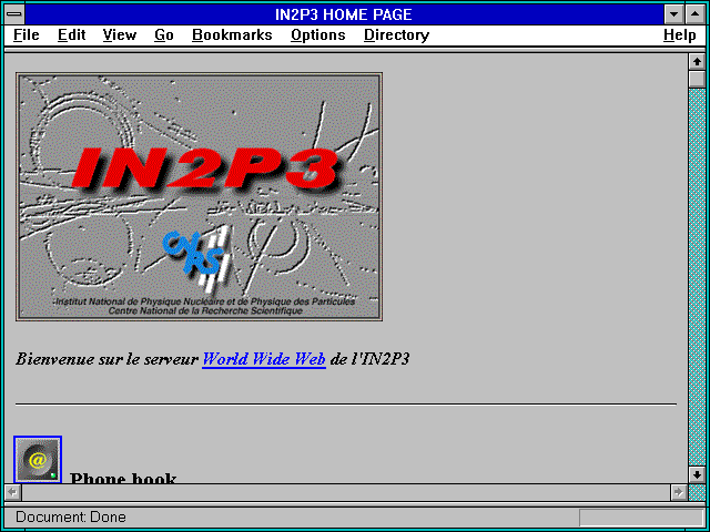 Screenshot of Institut National de Physique Nucleaire et de Physique des Particules