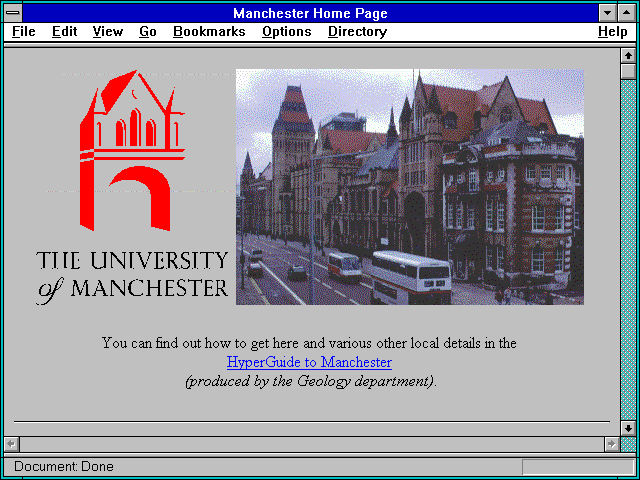 Screenshot of Manchester University