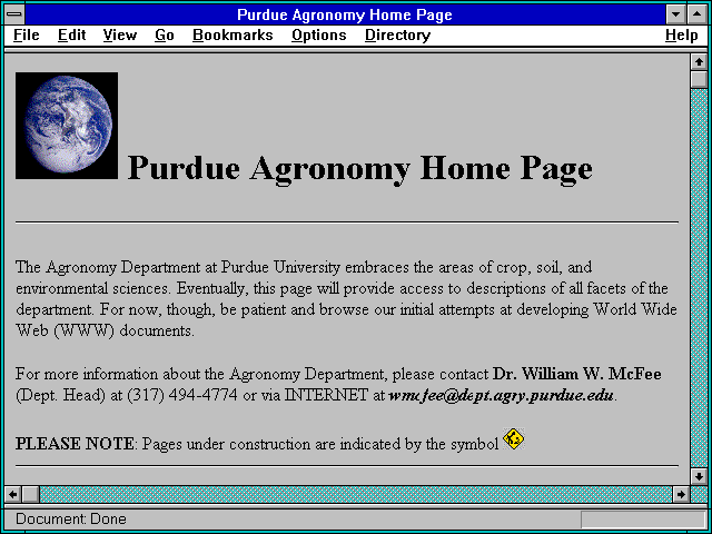 Screenshot of Purdue Agronomy Home Page