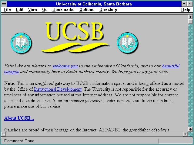 Screenshot of University of California, Santa Barbara