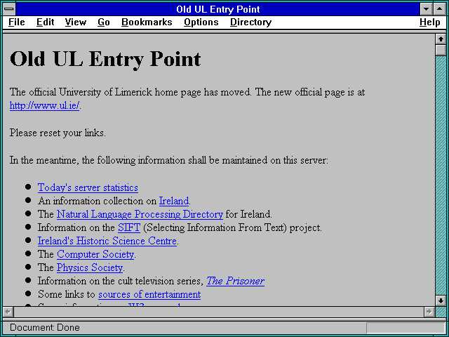 Screenshot of Old UL Entry Point