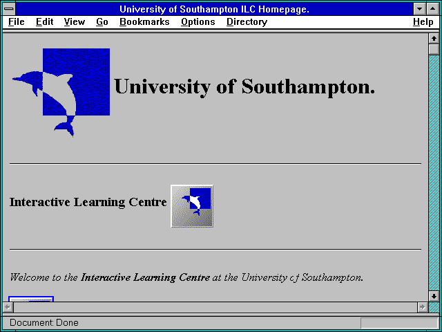 Screenshot of University of Southampton ILC Homepage.