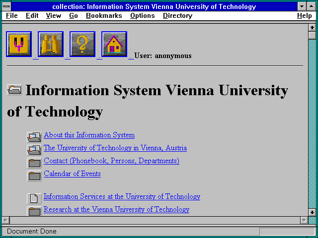 Screenshot of collection: Information System Vienna University of Technology