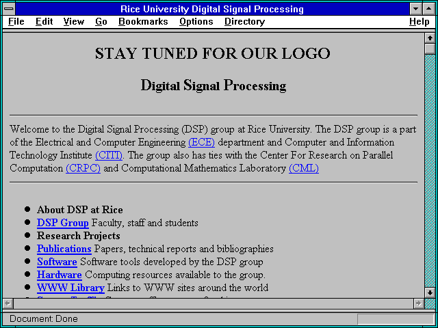 Screenshot of Rice University Digital Signal Processing