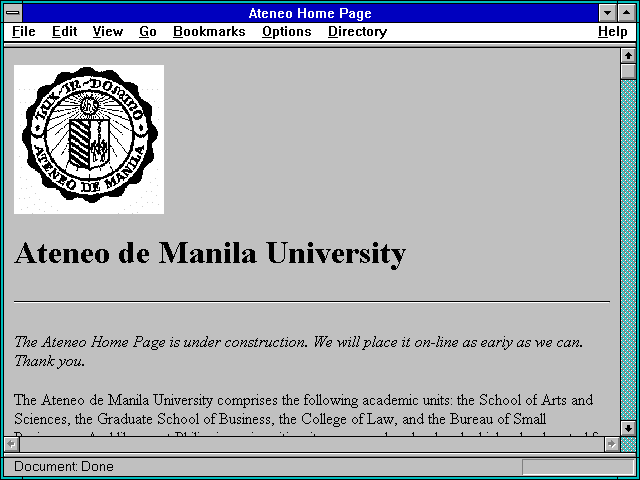 Screenshot of Ateneo Home Page