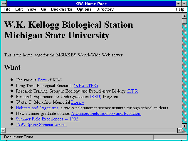 Screenshot of KBS Home Page