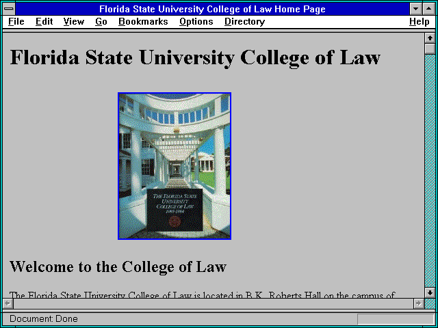 Screenshot of Florida State University College of Law Home Page