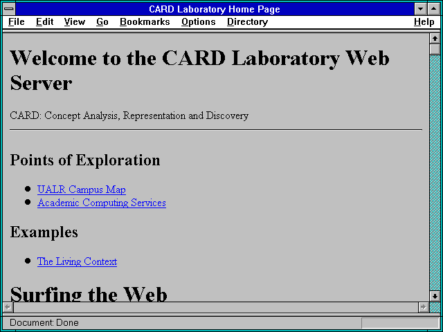 Screenshot of CARD Laboratory Home Page