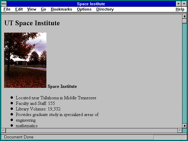 Screenshot of Space Institute