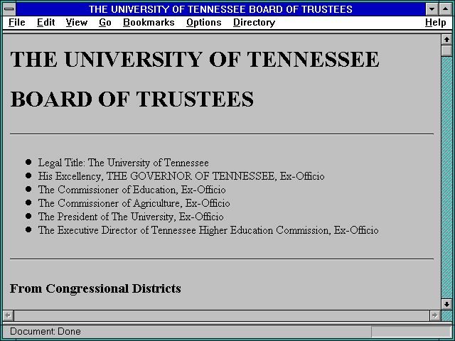 Screenshot of THE UNIVERSITY OF TENNESSEE BOARD OF TRUSTEES
